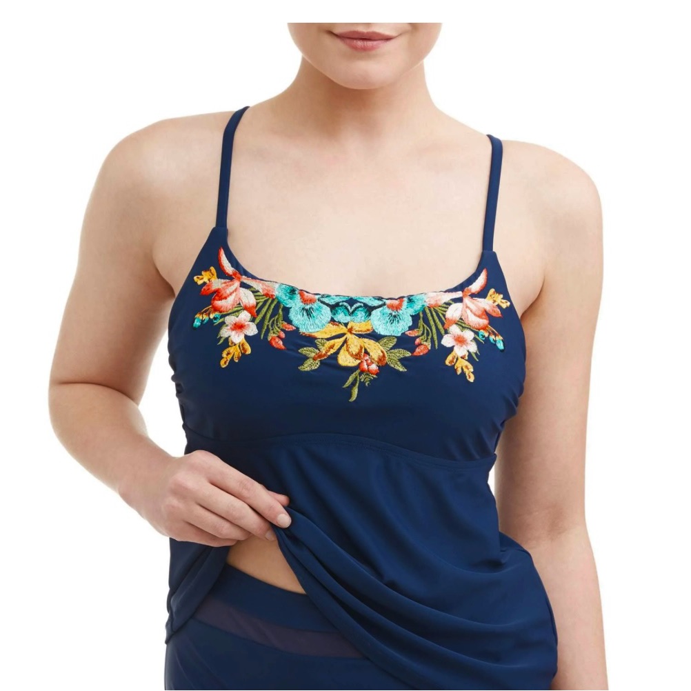 New Embroidery Tankini Swimwear Top